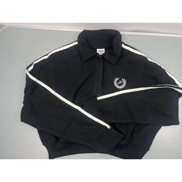VICTORIA'S SECRET Fleece Cropped Polo Sweatshirt XL - Picture 7 of 15
